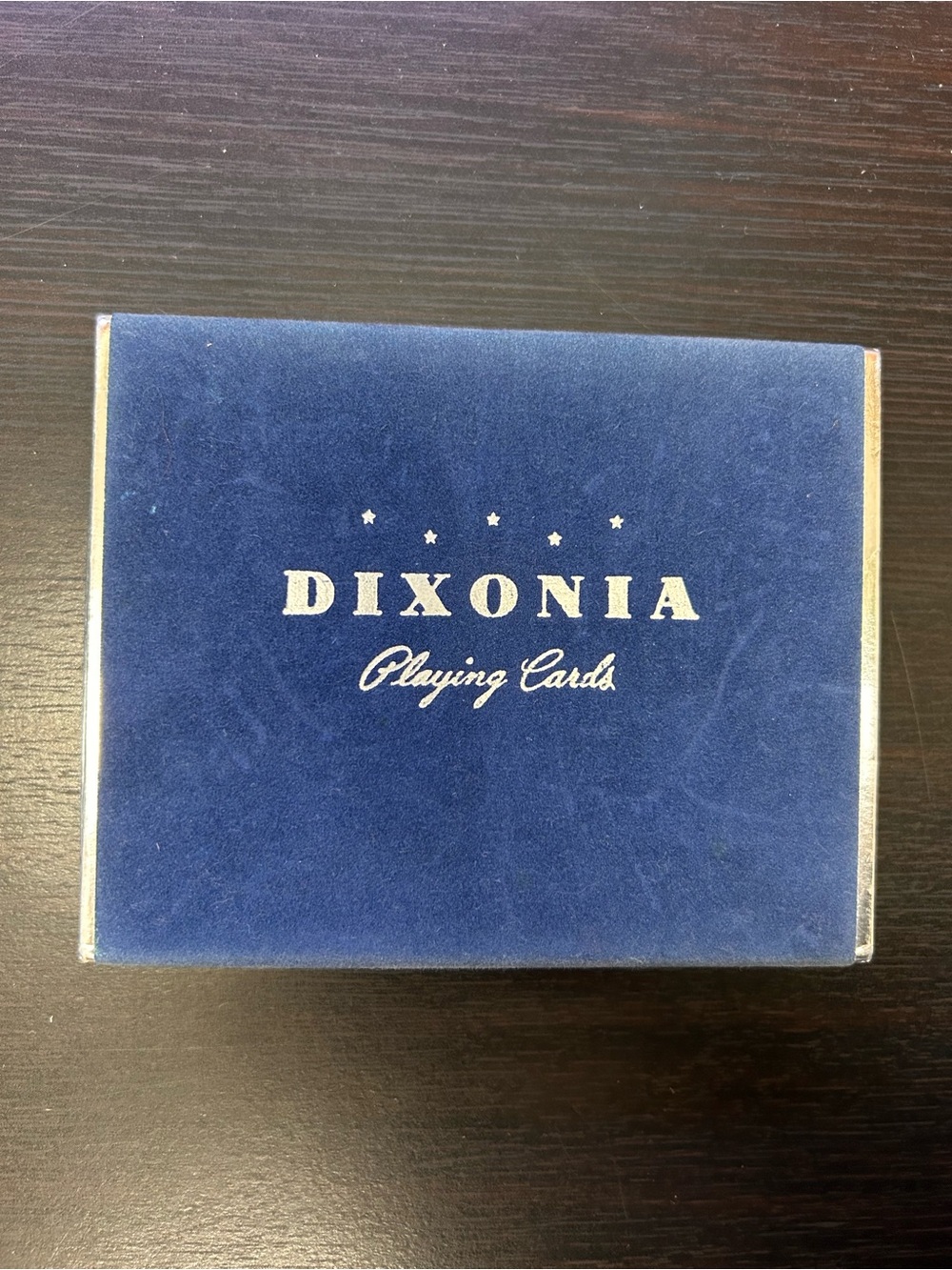 Vintage 1950’s Dixonia Blue Playing Cards - Velvet Finish Box